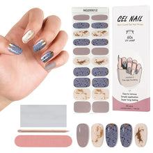 Load image into Gallery viewer, Kalolary Glod Foil Purple Series Nail Gel Polish Strips 20 PCS