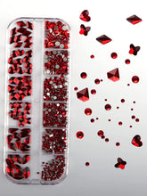 Load image into Gallery viewer, KALOLARY Red Nail Rhinestones