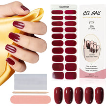 Load image into Gallery viewer, Kalolary Wine Red Series Nail Gel Polish Strips 20 PCS