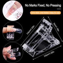 Load image into Gallery viewer, Kalolary 100 PCS Clear Nail Extension Form Tips Dual Nail Mold Full Cover UV Gel Tools