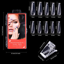 Load image into Gallery viewer, Kalolary 100Pcs Dual Nail Forms T Shape Gel Nail Extension Mold with 10Pcs Nail Tips Clips