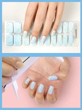 Load image into Gallery viewer, Kalolary Blue Floral Series Nail Gel Polish Strips 20 PCS