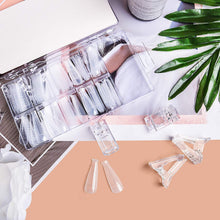 Load image into Gallery viewer, Kalolary 100Pcs Dual Nail Forms T Shape Gel Nail Extension Mold with 10Pcs Nail Tips Clips