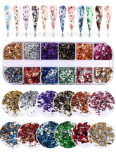 Load image into Gallery viewer, Kalolary 24 Grid Holographic Nail Art Foil Flakes