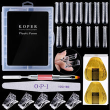 Load image into Gallery viewer, Kalolary 120PCS Gel Nail Extension Mold Tips with 50pcs Nail Art Forms Stickers