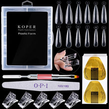 Load image into Gallery viewer, Kalolary 120PCS Clear Nail Dual Forms Tips Sets with 50pcs Nail Art Forms Stickers