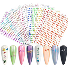 Load image into Gallery viewer, Kalolary Letters Nail Art Stickers 12 Sheets