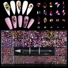 Load image into Gallery viewer, Kalolary Colorful Professional Nail Rhinestones Kit