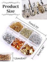 Load image into Gallery viewer, Kalolary Gold Foil Flakes Silver Flakes for Nails 2 Boxes