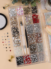 Load image into Gallery viewer, Kalolary Mix Color Professional Nail Rhinestones Kit