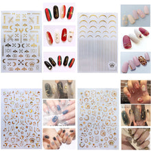 Load image into Gallery viewer, KALOLARY 12 Sheets Metallic Self-Adhesive Nail Stickers