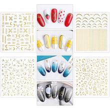 Load image into Gallery viewer, Kalolary 12 Sheets Gold Self-Adhesive Nail Stickers