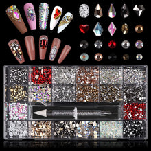 Load image into Gallery viewer, Kalolary Mix Color Professional Nail Rhinestones Kit