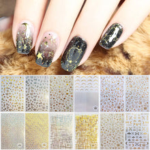 Load image into Gallery viewer, KALOLARY 12 Sheets Metallic Self-Adhesive Nail Stickers