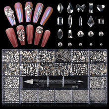 Load image into Gallery viewer, Kalolary White Professional Nail Rhinestones Kit