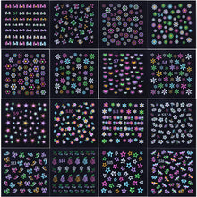 Load image into Gallery viewer, Kalolary 24Sheets Fluorescence Nail Art Stickers Decals
