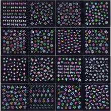 Load image into Gallery viewer, Kalolary 24Sheets Fluorescence Nail Art Stickers Decals