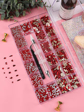 Load image into Gallery viewer, Kalolary Red Professional Nail Rhinestones Kit