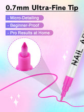 Load image into Gallery viewer, 12 Color 3D Nail Art Pens Set, Kalolary 0.7mm Nail Point Graffiti Dotting Pen Drawing Painting Liner Brush for DIY Nail Art Beauty Adorn Manicure Tools
