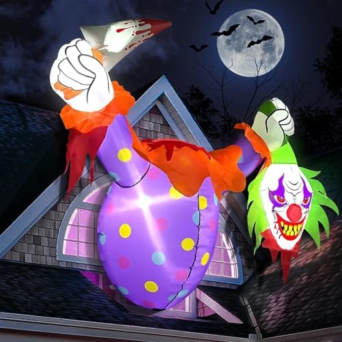 KALOLARY 4.5FT Clown Halloween Yard Inflatable - additional angle