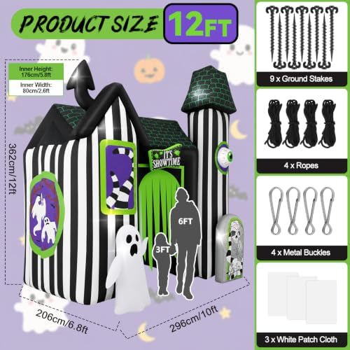 KALOLARY 12FT Ghost Halloween Inflatable Archway - additional angle