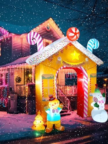 KALOLARY 10FT Gingerbread Man Christmas Inflatable Archway - package contents
