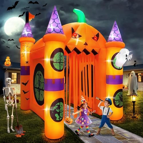 KALOLARY 12FT Pumpkin Halloween Inflatable Archway - additional angle