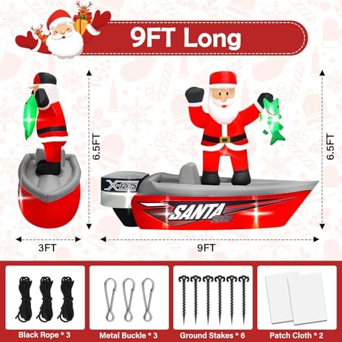 KALOLARY 9FT Santa Christmas Yard Inflatable - additional angle