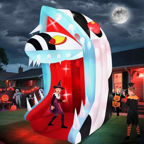 KALOLARY 10FT Decor With Open Mouth Archway Snake Head Halloween Inflatable Archway - package contents