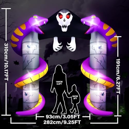 KALOLARY 10FT Ghost Halloween Inflatable Archway - additional angle