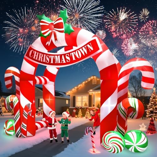 KALOLARY 13FT Candy Christmas Inflatable Archway - additional angle