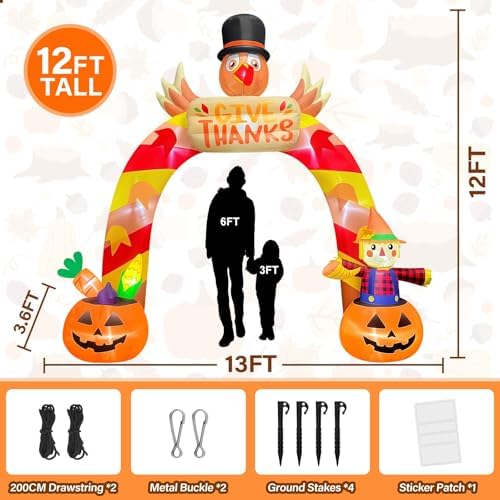 KALOLARY 12FT Turkey Holidays Inflatable Archway - display detail