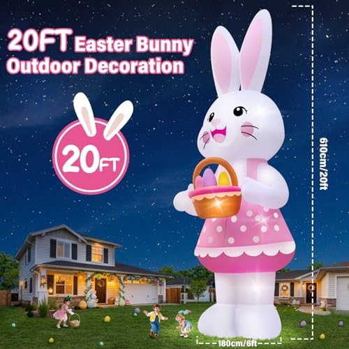 KALOLARY 20FT Easter Holidays Yard Inflatable - additional angle