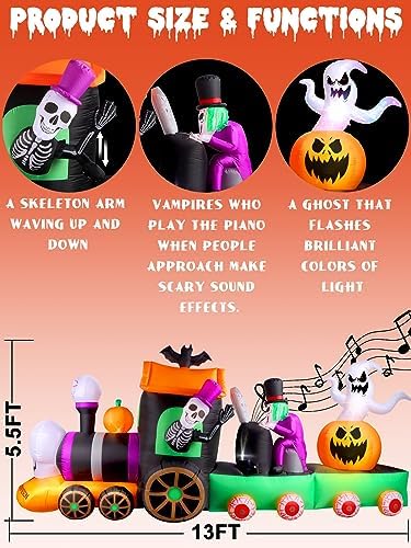 KALOLARY 13FT Train Halloween Yard Inflatable - additional angle