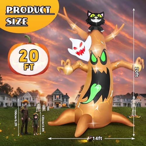 KALOLARY 20FT Ghost Halloween Yard Inflatable - package contents