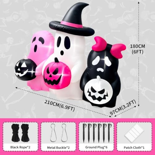 KALOLARY Pumpkin Halloween Yard Inflatable - display detail