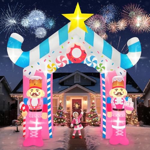KALOLARY 12FT Archway With Pink Soldier Blow Up For Christmas Inflatable Archway - package contents