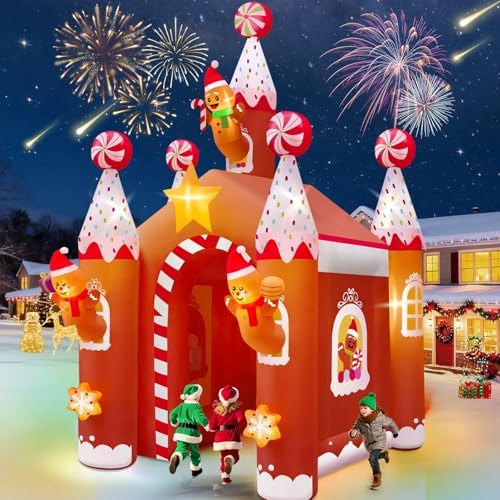 KALOLARY 13FT Gingerbread Man Christmas Inflatable Archway - additional angle