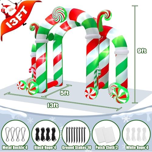KALOLARY 13FT Candy Christmas Inflatable Archway - additional angle
