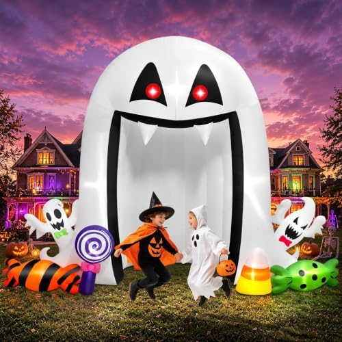 KALOLARY 12.5FT Ghost Halloween Inflatable Archway - display detail