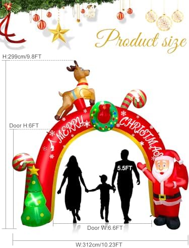 KALOLARY 10FT Santa Christmas Inflatable Archway - package contents