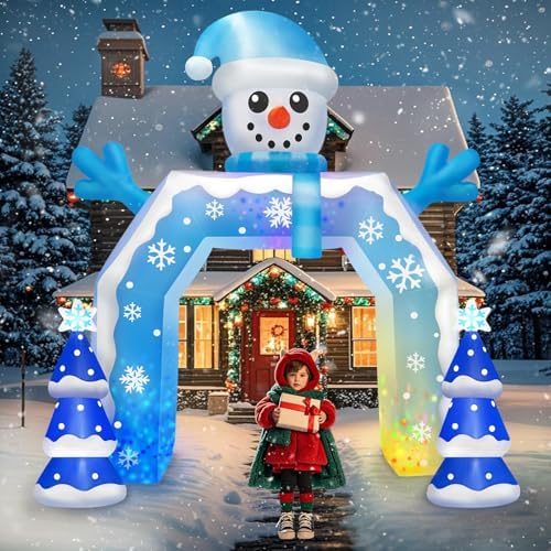 KALOLARY 12FT Snowman Christmas Inflatable Archway - additional angle