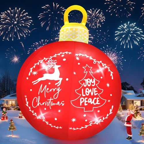 KALOLARY 15FT Giant Merry Bell With Ornaments Ball Blow Christmas Yard Inflatable - additional angle