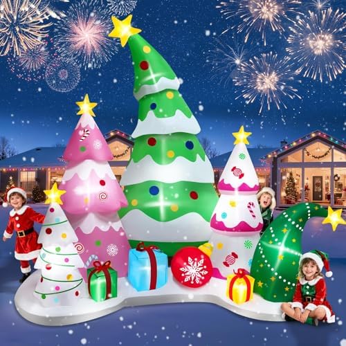 KALOLARY 9FT Tree Set Blow Up Tree For Home Christmas Yard Inflatable - package contents
