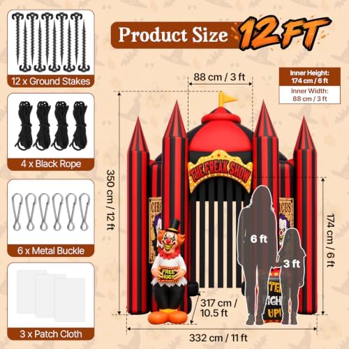 KALOLARY 12FT Clown Halloween Inflatable Archway - additional angle