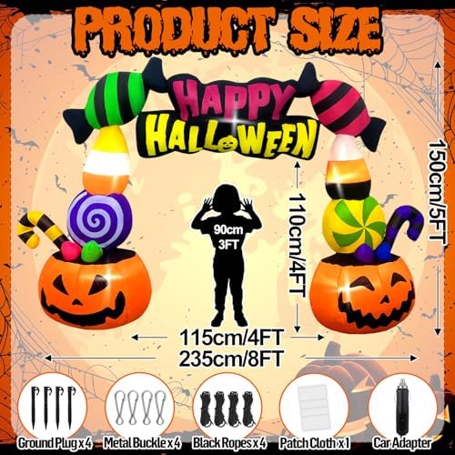 KALOLARY 6FT Candy Halloween Inflatable Archway - additional angle