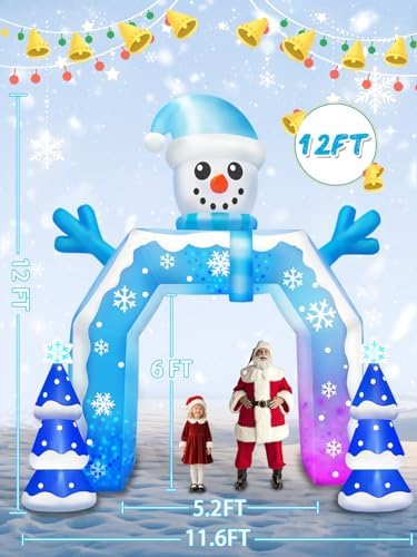 KALOLARY 12FT Snowman Christmas Inflatable Archway - display detail