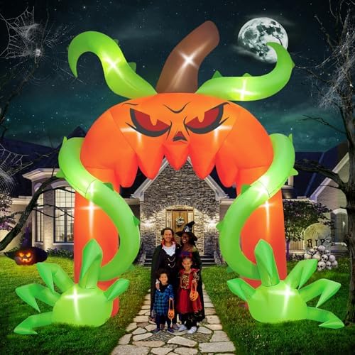 KALOLARY 12FT Pumpkin Halloween Inflatable Archway - detail view