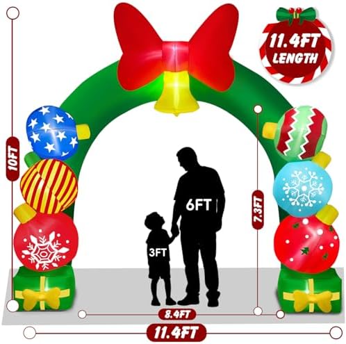 KALOLARY 11.4FT Gift Boxes Christmas Inflatable Archway - additional angle