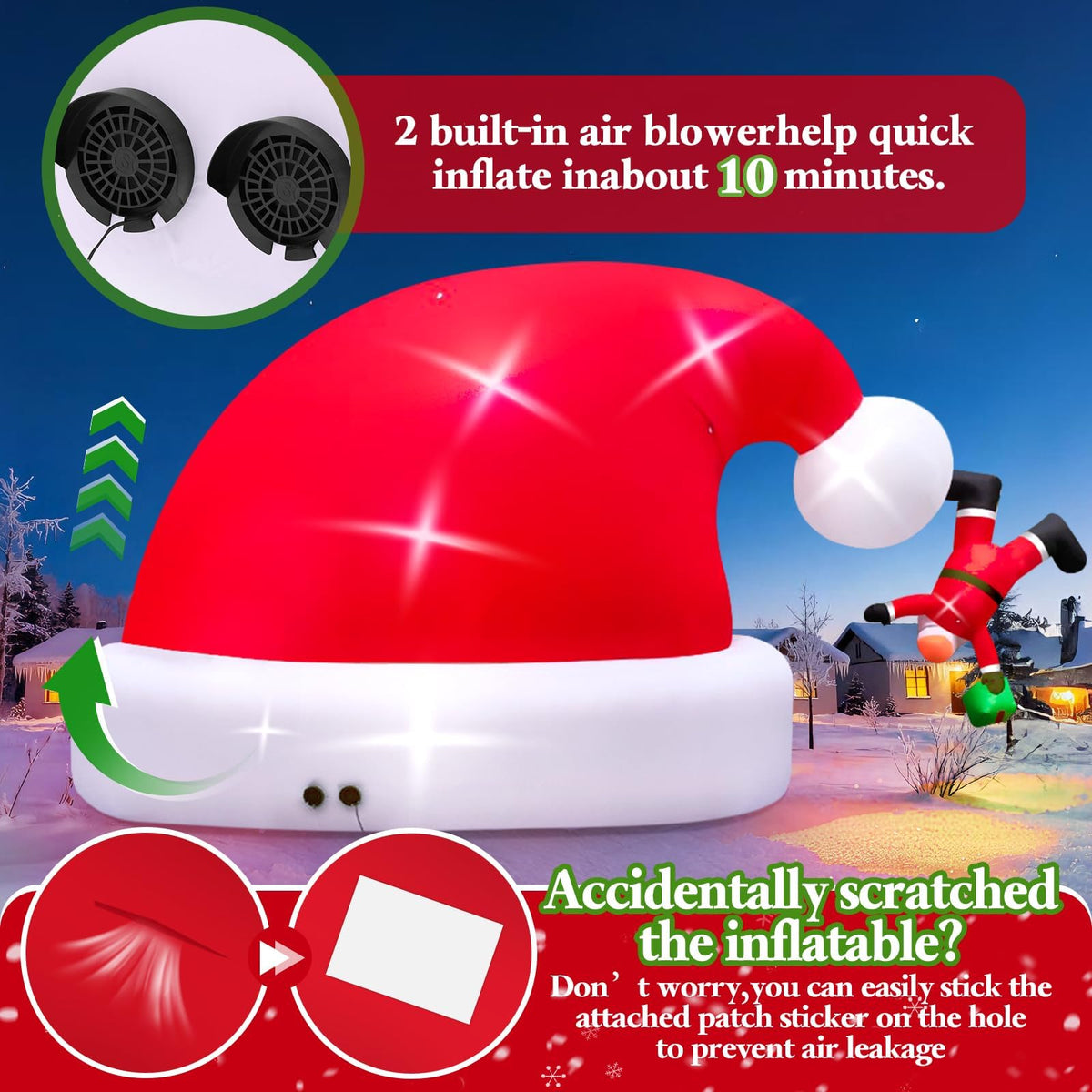 KALOLARY 20FT Santa Christmas Yard Inflatable - package contents